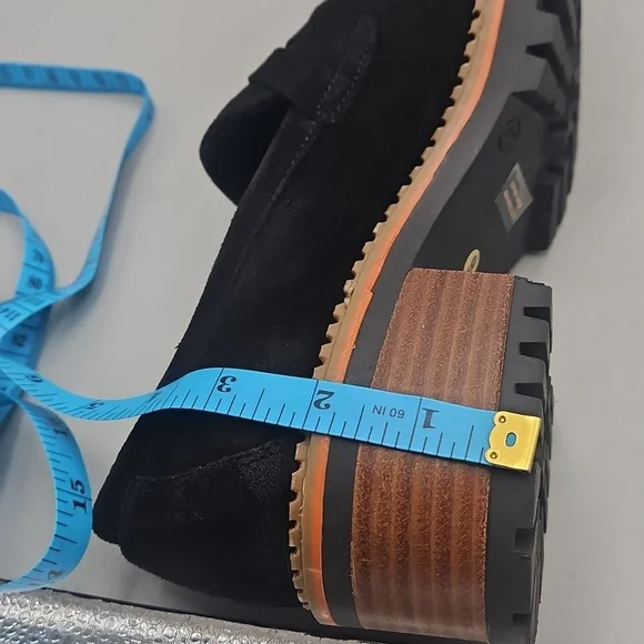 Bertuchi Leather Sock Black Heeled Loafer Mule Women 9 40 Suede - Picture 15 of 15